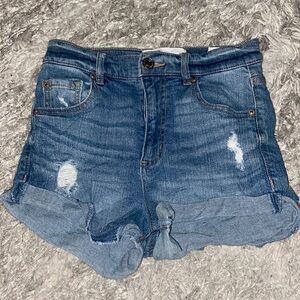 High Waisted Dark Wash Shorts